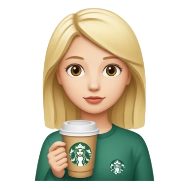 Blond girl with Starbucks cup sticker