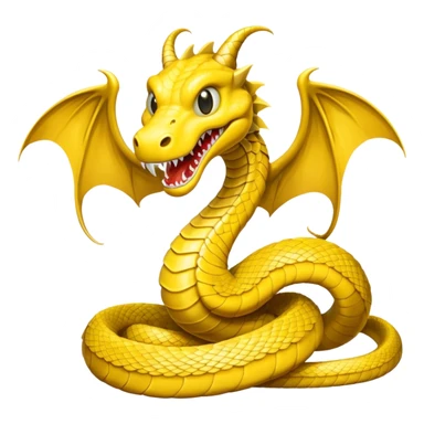 Huge yellow serpent with two wings sticker