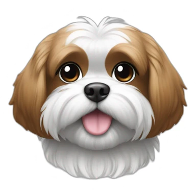 Shitzu de couleur roux gris noir et blanc sticker