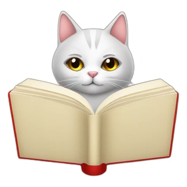 gato filosofico leyendo un libro sticker