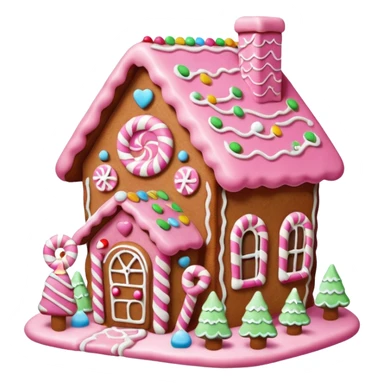 Pink gingerbread house  sticker