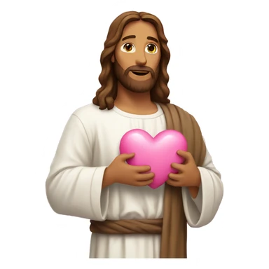 jesus holding a pink heart  sticker