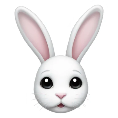 White bunny with black ears and black eyeliner sticker