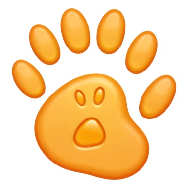 a very light pale pastel yellow-orange pawprint sticker