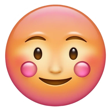minimalist illustration of a warm glowing emoji face representing anonymous emotional connection. soft orange-pink gradient, gentle smile, organic round form, light diffusion, sense of warmth and intimacy, subtle glow around the edges, smooth and friendly aesthetic. sticker