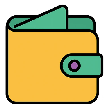 colored wallet icon sticker