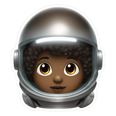 1 year old baby boy named Tevin Walker: Brown Skin, Dark Brown Eyes, Black Michael Jackson Afro, Wearing a Neil Armstrong space suit and round crystal clear space helmet sticker