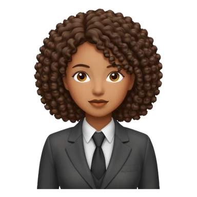 curly-haired black woman in a suit sticker