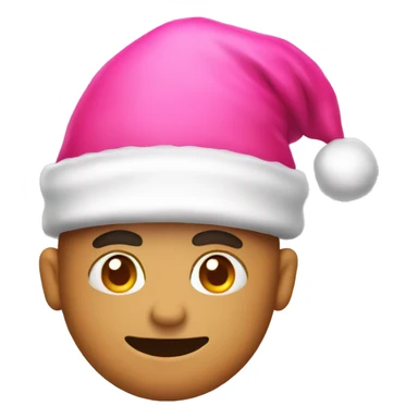  xmas pink santa hat sticker