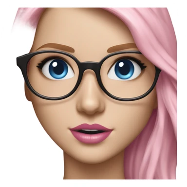 Hyper Realistic Taylor Swift blue eyes and glasses with pink hair  sticker