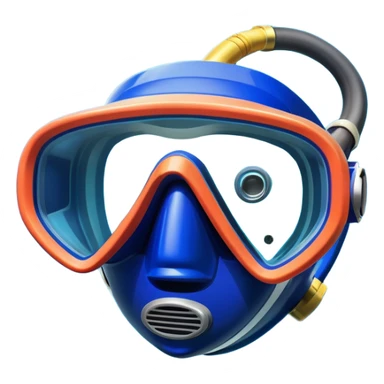 An icon featuring a close-up of a diving mask, snorkel, and fins floating on the surface of vibrant blue water. In the background, coral reefs and tropical fish create a lively underwater scene. Transparent background highlights the beauty and adventure of the diving experience. sticker