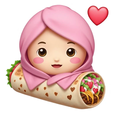 pink hearts burrito valentine hearteyes face cute kawaii niche  sticker