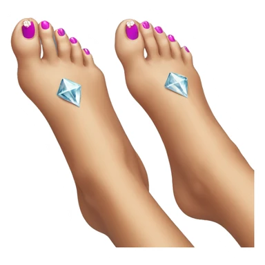 painted toenails feet with diamond ankle bracelets sticker
