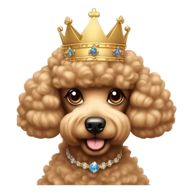 Poodle wearing a queen crown sticker