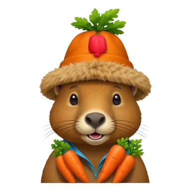 capybara wear carrot hat sticker