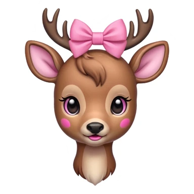 Pretty deer with pink bow sticker