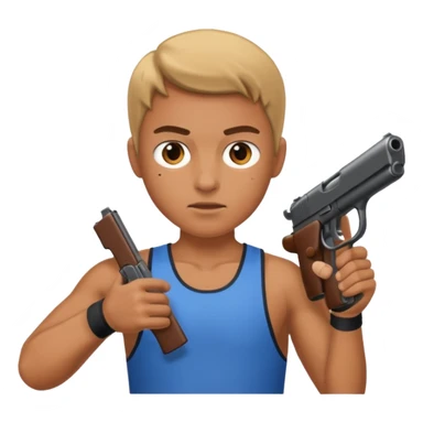 athlete gun shooting sticker