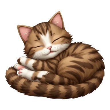 dark brown tabby and white kitten sleeping on its back sticker