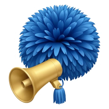 Blue and gold pompom and mega phone  sticker