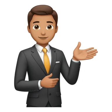 Professional salesman in suit with handshake gesture sticker
