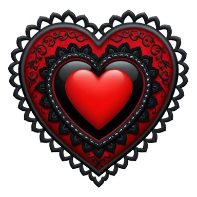 goth heart with a black lace heart cameo sticker