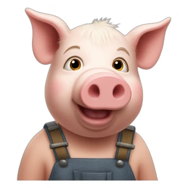 the little pig from three brothers who build a straw house sticker