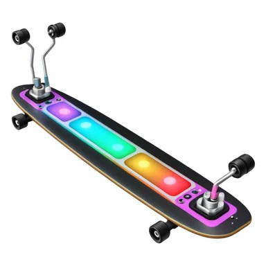 A longboard DJ mixer with faders, EQ knobs, and colorful LEDs.
 sticker