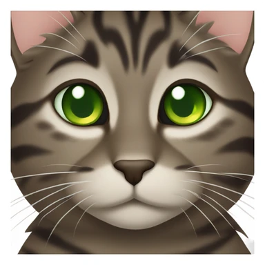 Dark brown tabby cat with green eyes sticker