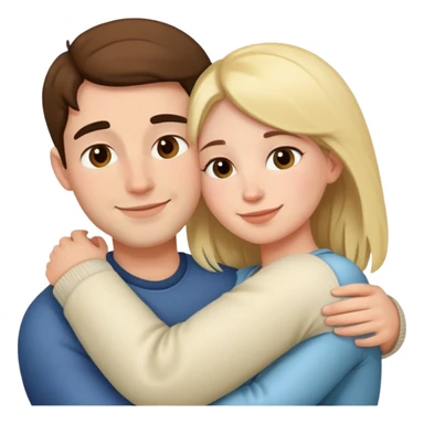 Girlfriend snuggling boyfriend sticker