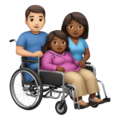 😁indian guy pushing fat girl in wheelchair  sticker