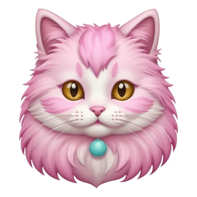 Fluffy cat with pastel pink fur. sticker