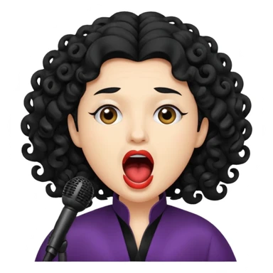 curly hair  opera singer singing sticker
