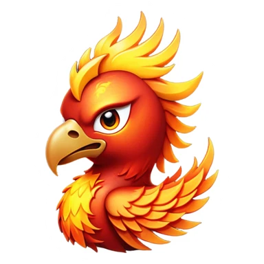 Cinematic Battle-Hardened Mystical Fire Phoenix Portrait Emoji, head tilted dramatically with a defiant, almost mocking smirk. Featuring a striking, rugged form with intensely scarred, flame-scorched feathers and eyes that burn with warrior-like fury, this phoenix embodies unapologetic badassery. Rendered with vibrant, lifelike textures and dynamic, contrasting shadows, high shine, and a bold soft glowing outline, it captures the essence of a phoenix ready to rise and scorch any challenge with battle-hardened might. sticker