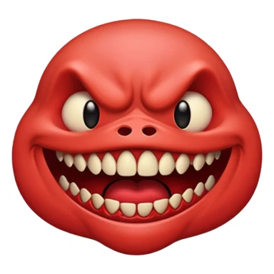 cursed emoji based on SCP-939, wide mouth, sharp teeth, creepy sticker