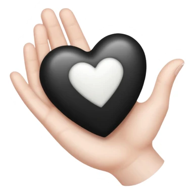  black and white heart on hand sticker
