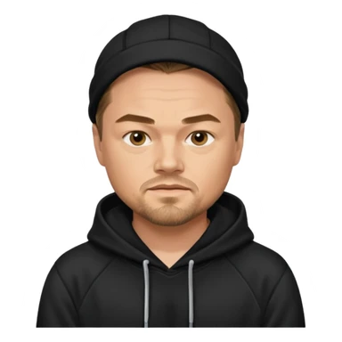 leonardo di caprio wears black hoodie sticker