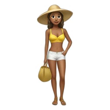 Typical brazlian beach outfit women sticker