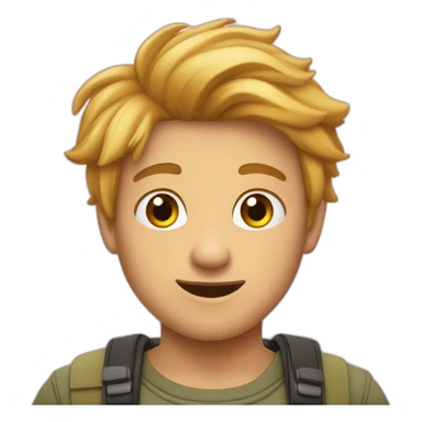 Ein lachender Junge auf dem Haus sticker