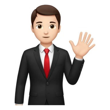 The businessman extends his hand to the side, as if he is about to take something. sticker