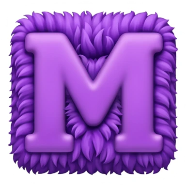 The fluffy letter M is purple in color sticker