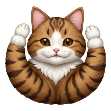 dark brown tabby and white cat upside down with eyes closed sticker