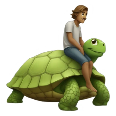 Homme sur tortue sticker