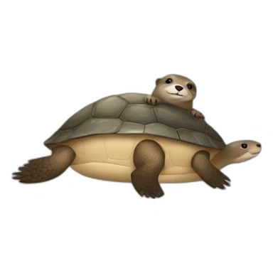 Loutre sur une tortue sticker