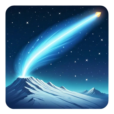  Cinematic Realistic Comet – A breathtaking image of a comet traveling through the cosmos, its icy nucleus releasing a brilliant, sweeping tail of glowing gas and dust. The light of distant stars refracts through the trail, creating a mesmerizing cosmic display. sticker