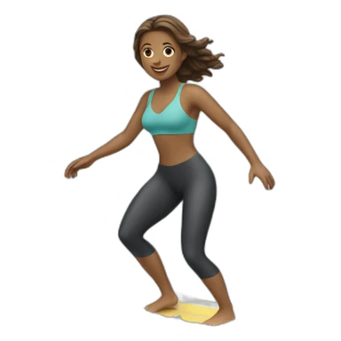 a woman surfing sticker