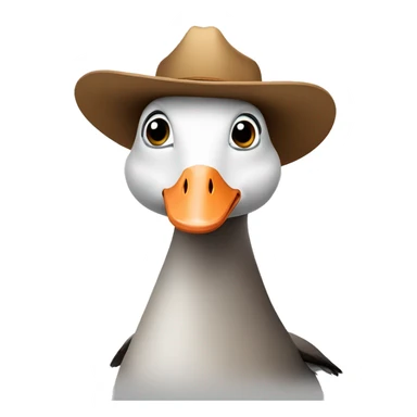 Goose with cowboy hat and cute eyes sticker