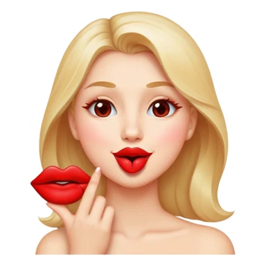 A kissing face that’s blowing a kiss at the letter i  sticker