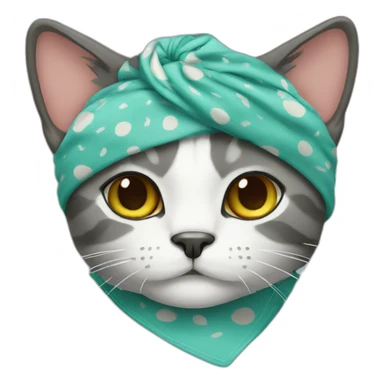a cat with a mustache wearing a bandana sticker