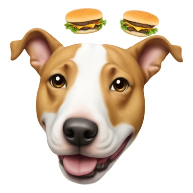White bull terrier cheeseburger  sticker