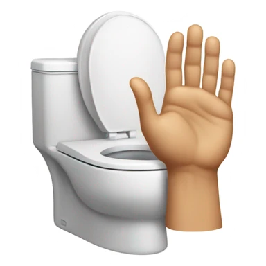 a skibidi toilet raising a human hand sticker